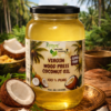 WOOD PRESSED VIRGIN COCONUT OIL 100 % PURE , GLASS JAR